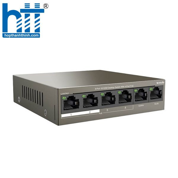 Switch 4 cổng PoE Tenda TEF1106P-4-63W, gigabit mạnh mẽ