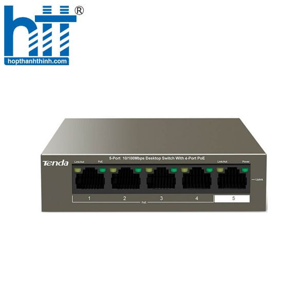 Switch Tenda TEF1105P-4-63W - 4 port 100M4 cổng PoE, tốc độ 100M, mạng ổn định