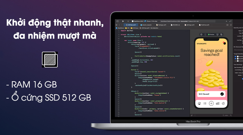 Laptop Apple Macbook Pro 2020 M1/16GB/512GB (Z11C) - RAM