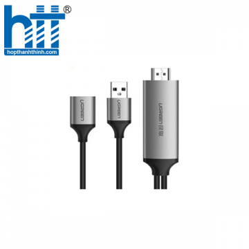 Ugreen 50291 1.5M màu Xám Cáp chuyển đổi USB 2.0 sang HDMI hỗ trợ phân giải FULL HD cao cấp CM151 