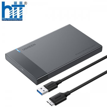 Vỏ ổ cứng SATA 2,5 inch Ugreen 50956 với cáp Micro USB to USB-A (Xám nhạt)