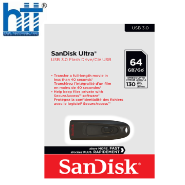 USB SANDISK CZ48 64GB USB 3.0 ULTRA SDCZ48-064G-U46 MÀU ĐEN