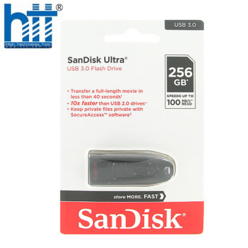 USB SANDISK CZ48 256GB USB 3.0 ULTRA SDCZ48-256G-U46 MÀU ĐEN