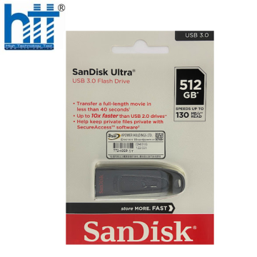 USB SANDISK CZ48 512GB USB 3.0 ULTRA SDCZ48-512G-U46 MÀU ĐEN