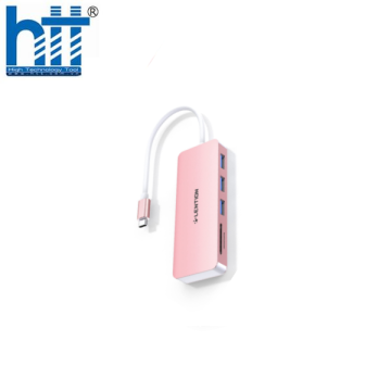 Bộ chuyển đổi USB-C 5 trong 1 Lention C15 Rose Gold