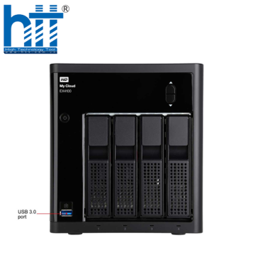 NAS WD My Cloud EX4100 0TB WDBWZE0000NBK-SESN (Dual-Core | RAM 2GB | 4 BAY 3.5" | 2 RJ45 | USB)