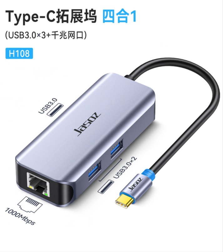 Bộ chuyển đổi Type-C 4 trong 1 17cm T-H108