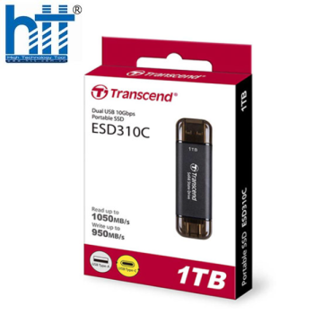 Ổ cứng di động SSD Transcend ESD310C 1Tb USB-A & USB-C Màu đen