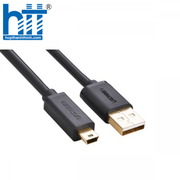 Ugreen 10354 0.5M màu Đen Cáp sạc truyền dữ liệu USB 2.0 sang MINI USB đầu mạ vàng US132 20010354