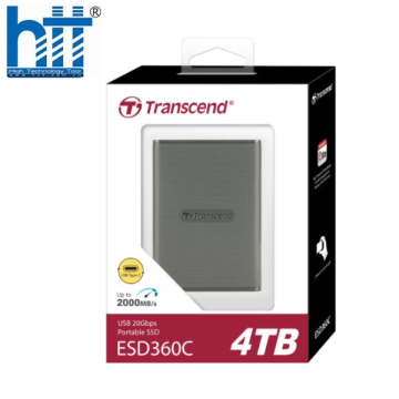 Ổ cứng di động SSD Transcend ESD360C 4Tb USB-A & USB-C one-touch backup botton