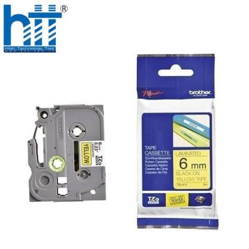 Nhãn in Brother TZe-611 | 6mm x 8m | Chữ Đen trên nền Vàng