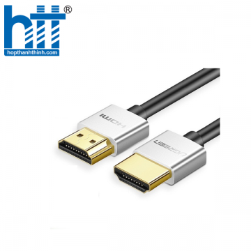 Ugreen 30476 1M màu Bạc Cáp tín hiệu HDMI chuẩn 2.0 sợi siêu nhỏ cao cấp HD117 20030476