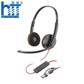 Tai nghe Poly Blackwire 3220 Stereo USB-C Headset +USB-C/A Adapter (8X228AA)