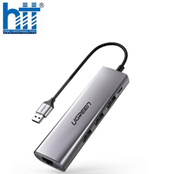 Bộ chia USB 3.0 ra 3 cổng USB 3.0 + Lan Gigabit 1000Mbps Ugreen 60812