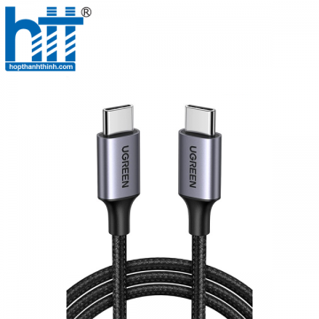 Ugreen 50150 1M 60W hỗ trợ sạc nhanh PD cáp USB type C màu đen mạ nickel đầu bọc nhôm chống nhiễu US261 20050150