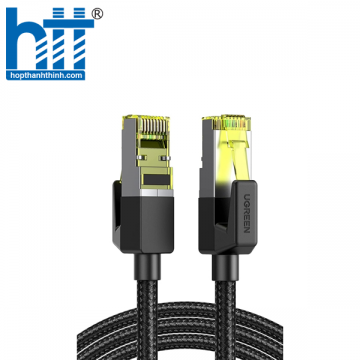 Ugreen 80423 2M Cat7 Cáp Ethernet bện bằng đồng nguyên chất OD5.5mm Đen NW150 10080423
