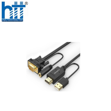 Cáp chuyển đổi HDMI sang VGA (2M)audio 3.5mm Lention HpVa-P1-2M