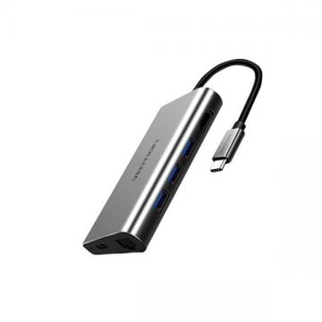 Cáp chuyển đổi Type C sang Type C Charging/HDMI 4K/3*USB 3.0/TF/SD Vention CMEHA