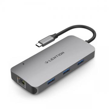 Bộ chuyển đổi Type C 9 trong 1 Lention CE57se - Xám