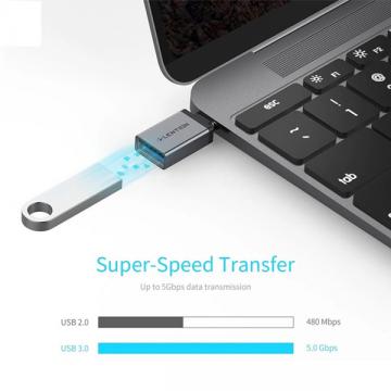 Đầu chuyển đổi Type C sang USB-A 3.0 Lention C3 - Xám