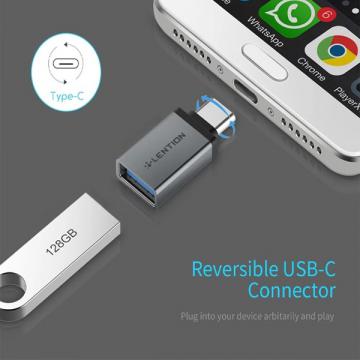 Đầu chuyển đổi Type C sang USB-A 3.0 Lention C3 - Xám