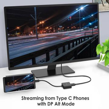 Bộ chuyển đổi Type C sang Cổng DisplayPort(4K 60Hz) Lention CU208D - Đen