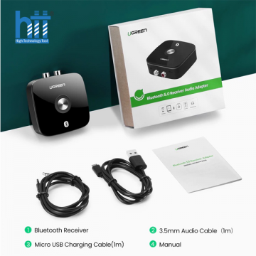 Bộ nhận âm thanh Bluetooth chuẩn 5.0 giắc 3.5mm và bông sen hổ trợ SRCC Ugreen 10399