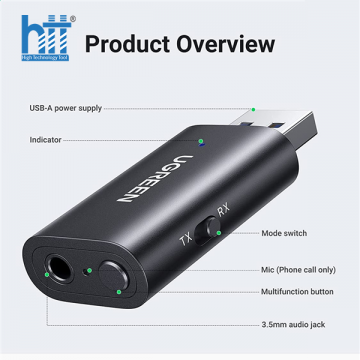 Bộ nhận, phát tín hiệu âm thanh qua Bluetooth 5.1 Ugreen 60300