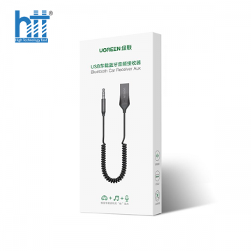 Bộ thu Bluetooth 5.0 cho ô tô, cáp lò xo dài 1,5M hỗ trợ Mic cổng 3.5mm Ugreen 70601