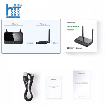 Bộ nhận và phát Bluetooth 5.0 aptX 100M hỗ trợ cổng 3.5mm, Optical Ugreen 20140