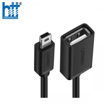 Ugreen 10383 12CM màu Đen Cáp chuyển đổi MINI USB sang USB âm hỗ trợ OTG US249 20010383
