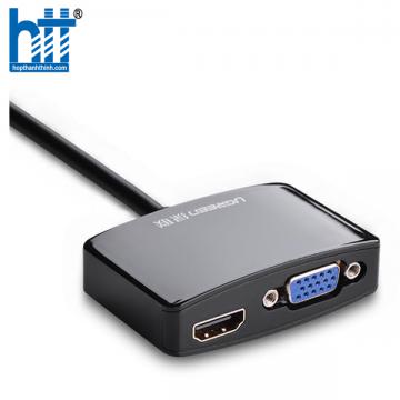 Ugreen 10439 Màu Đen Bộ chuyển đổi Mini DP sang HDMI + VGA hỗ trợ phân giải 1080P MD108 20010439