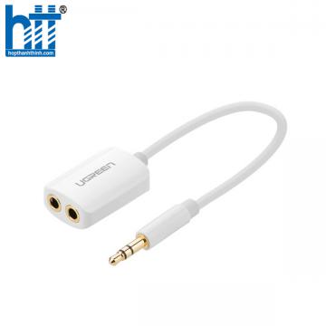 Ugreen 10738 20CM Màu Trắng Cáp chia âm thanh 3.5mm 1 ra 2 đầu 3.5mm âm 10738 20010738