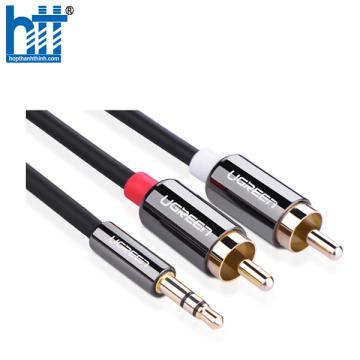 Ugreen 10772 1M màu Đen Cáp âm thanh 2 đầu Bông sen sang 3.5mm dương AV102 20010772