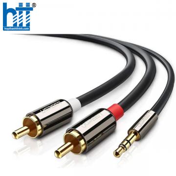 Ugreen 10772 1M màu Đen Cáp âm thanh 2 đầu Bông sen sang 3.5mm dương AV102 20010772