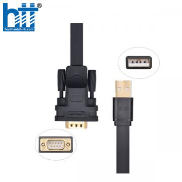 Ugreen 20208 1.5M Cáp tín hiệu chuyển đổi USB 2.0 sang COM RS232 dáng dẹt cao cấp CR107 20020208