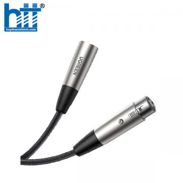 Ugreen 20500 2M 3pin Màu Đen bọc lưới Cáp Micrô nối dài XLR AV185 20020500