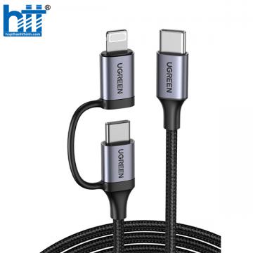 Cáp sạc, dữ liệu 2 in 1 USB A sang USB Micro + Type-C dài 1M Ugreen 30875