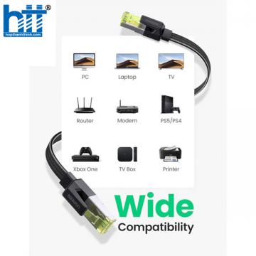 Cáp mạng Cat7 dẹt vỏ bọc Nylon dài 3M băng thông 10Gbps 600MHZ Ugreen 40162