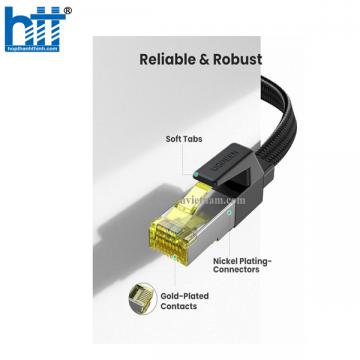 Cáp mạng Cat7 dẹt vỏ bọc Nylon dài 10M băng thông 10Gbps 600MHZ Ugreen 40165
