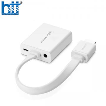 Cáp chuyển HDMI to VGA + Audio 3.5mm & Micro-USB Ugreen 40247 (màu trắng)