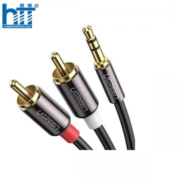 Cáp âm thanh 3.5mm ra 2 hoa sen 2Rca dài 0.5m Ugreen 40423