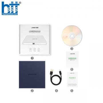 Ổ đĩa gắn ngoài DVD-RW chính hãng Ugreen 40576 , kết nối USB 2.0