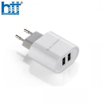 Củ sạc di động 2 cổng USB (17W/5V 3.4A) Ugreen 20384 (Màu trắng EU)