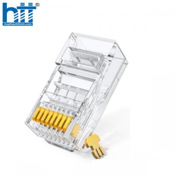 Đầu bấm mạng RJ45 Cat6 8P8C UTP mạ vàng 50U 100c/hộp Ugreen 20840 chính hãng