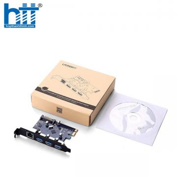 Card PCI Express sang 3 cổng USB 3.0 + Lan Gigabit 10/100/1000Mbps chính hãng Ugreen 30775 cao cấp