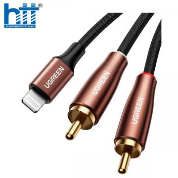 Cáp audio âm thanh Lightning sang 2 RCA cho iPhone dài 1M Ugreen 40897