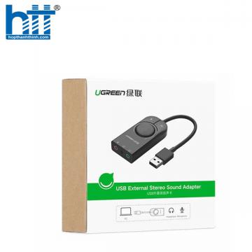 Card Sound USB 2.0 có điều khiển volume hỗ trợ Mic&Loa chính hãng Ugreen 40964