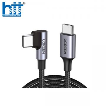 Cáp dữ liệu, sạc nhanh 60W Type-C to Type-C bẻ góc 90 độ dài 0,5M Ugreen 50122