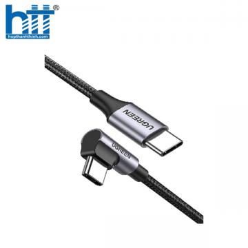 Cáp dữ liệu, sạc nhanh 60W Type-C to Type-C bẻ góc 90 độ dài 2M Ugreen 50125 cao cấp